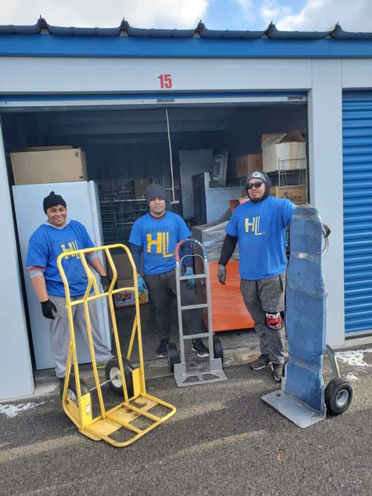 Protective blankets and dollies used by Heavy Lift Moving Co